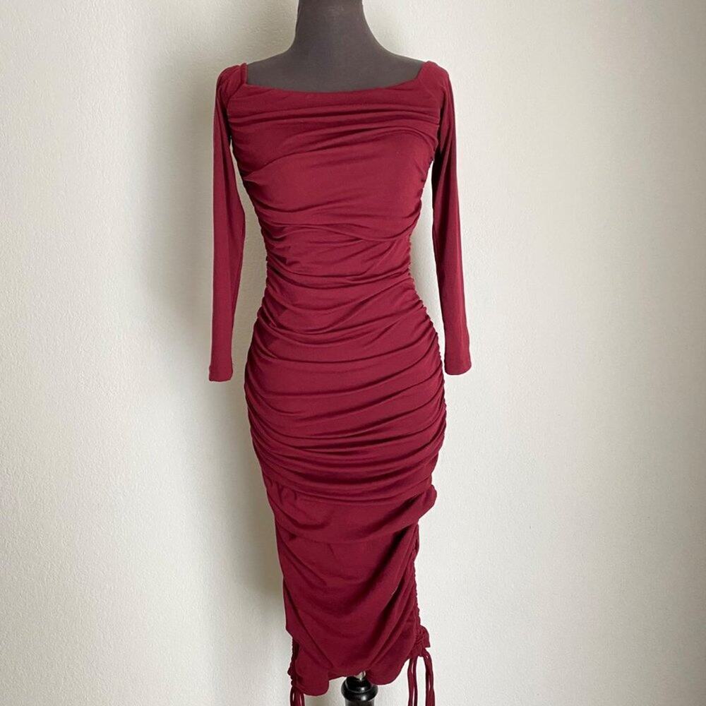 Egreis sz S red wiggle pencil midi sexy dress